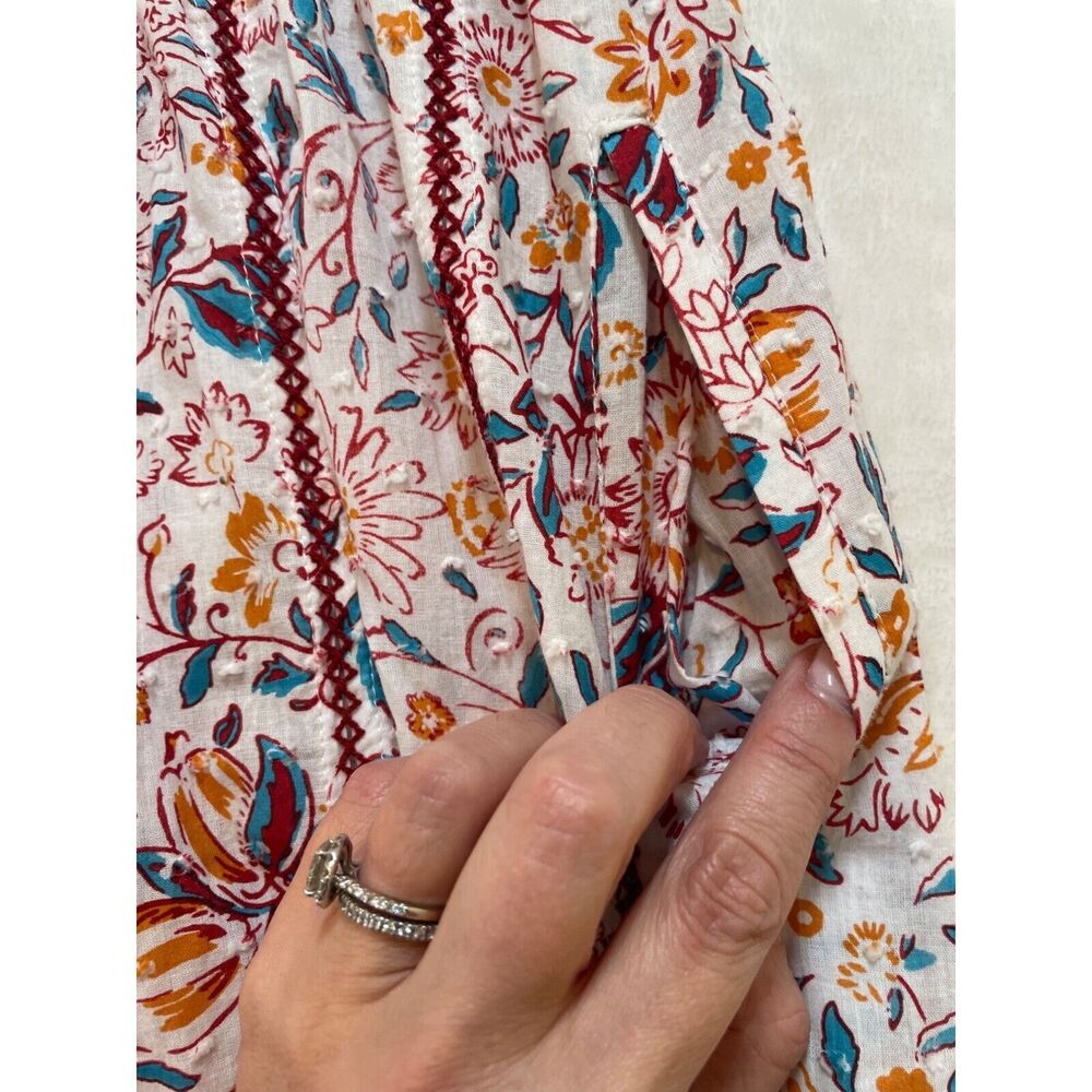 Poupette St Barth Carine Maxi Dress S Floral Halter Tiered Pockets Cottagecore - Picture 8 of 16